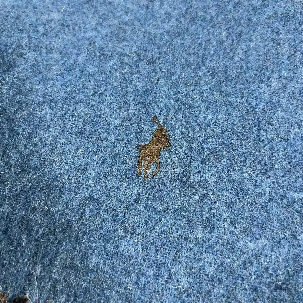 Polo Ralph Lauren Reversible Scarf Blue and Brown Wool